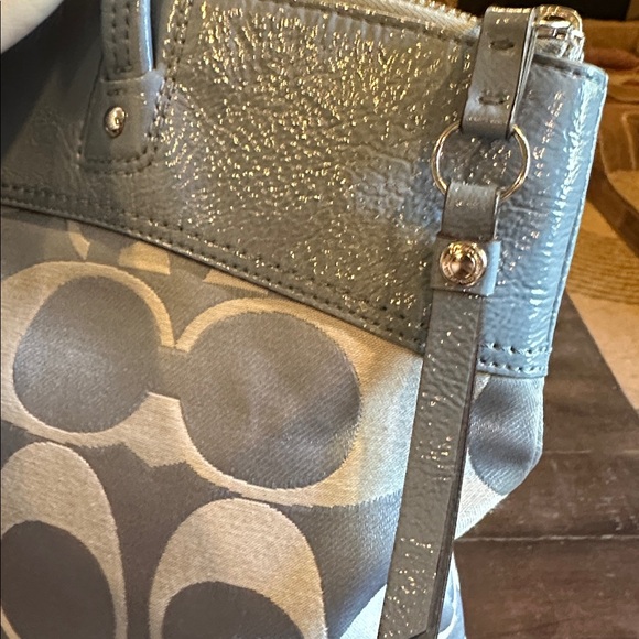 Blue and Gray Coach Laura Signature Tote Bag - Picture 12 of 12